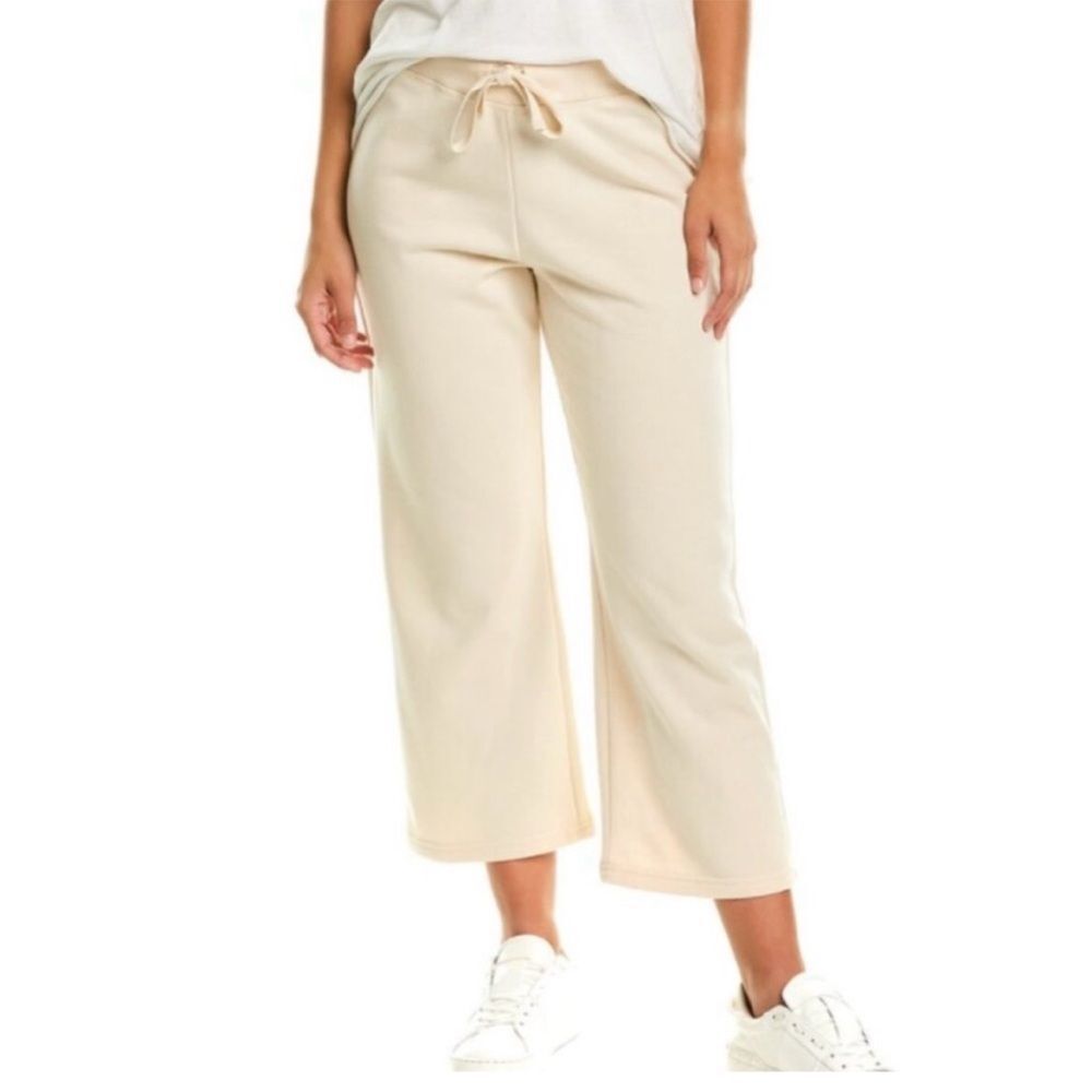 Splendid Cream Wide-Leg Lounge Cropped Pants